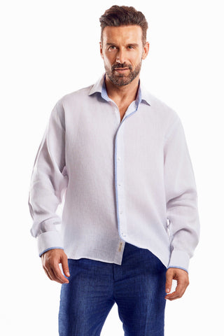 Mojito Casual Multi Color Block Design 100% Linen Shirt Long Sleeve