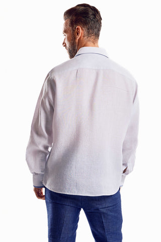 Mojito Casual Multi Color Block Design 100% Linen Shirt Long Sleeve