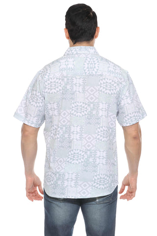 Mojito Men's Textured Modern Print Short Sleeve Shirt