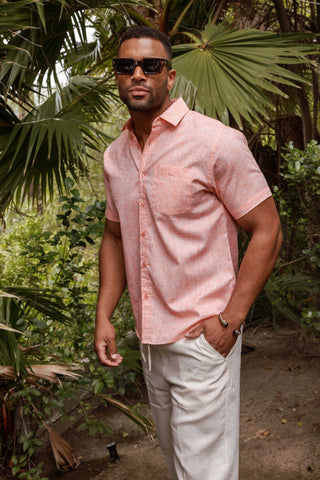 Mojito Men's Resort Style Casual Shirt Yarn Dyed Look Cotton Blend