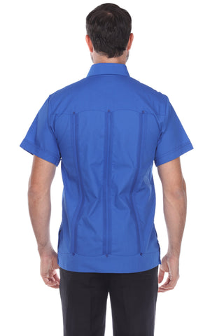 Mojito Men's Classic Four-Pocket Guayabera Shirt Poly Cotton Blend Short Sleeve