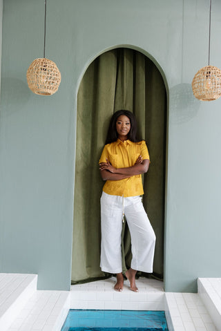 Mojito Women's 100% Linen Traditional 4 Pocket Short Sleeve Guayabera