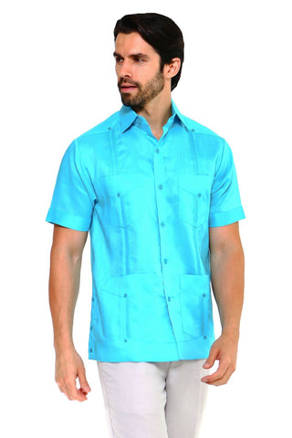 Mojito Men's Plus Size Traditional Guayabera Shirt Premium 100% Linen Short Sleeve 3X-8X