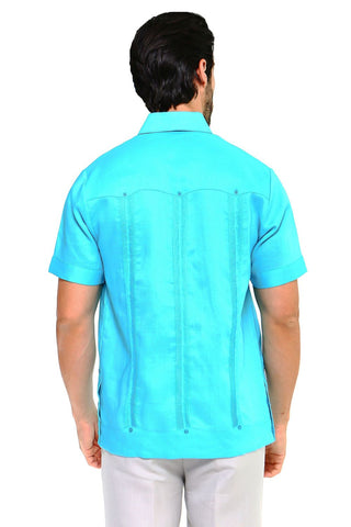 Mojito Men's Plus Size Traditional Guayabera Shirt Premium 100% Linen Short Sleeve 3X-8X