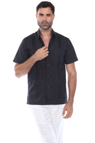Mojito Men's Traditional Guayabera Shirt Premium 100% Linen Short Sleeve  4 Pocket  Design