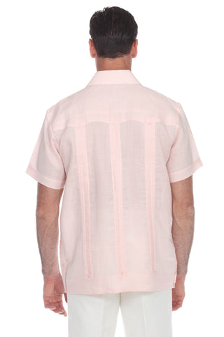 Mojito Men's Traditional Guayabera Shirt Premium 100% Linen Short Sleeve  4 Pocket  Design