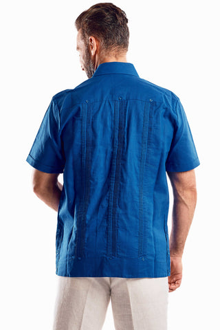 Mojito Men's Traditional Guayabera Shirt Premium 100% Linen Short Sleeve  4 Pocket  Design