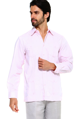 Mojito Men's Plus Size Guayabera Shirt Premium 100% Linen Long Sleeve 3X-8X