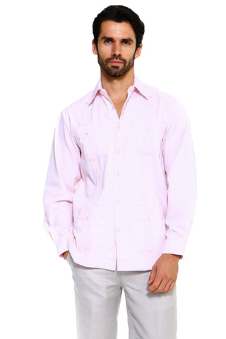 Mojito Men's Plus Size Guayabera Shirt Premium 100% Linen Long Sleeve 3X-8X
