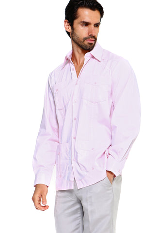 Mojito Men's Plus Size Guayabera Shirt Premium 100% Linen Long Sleeve 3X-8X
