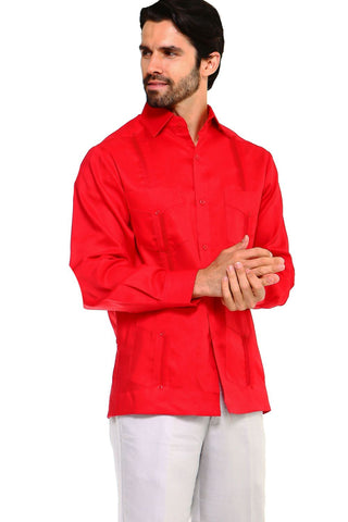 Mojito Men's Plus Size Guayabera Shirt Premium 100% Linen Long Sleeve 3X-8X