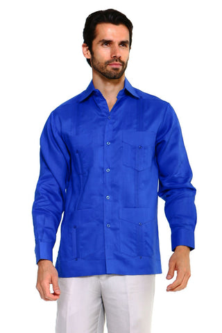 Mojito Men's Plus Size Guayabera Shirt Premium 100% Linen Long Sleeve 3X-8X