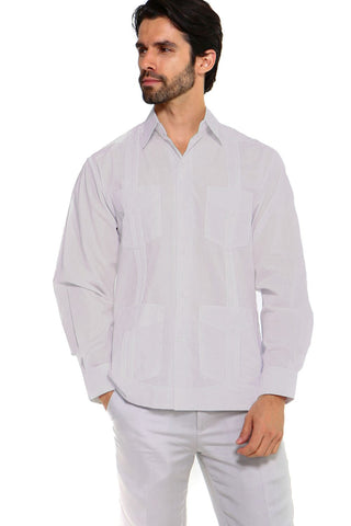 Mojito Men's Plus Size Guayabera Shirt Premium 100% Linen Long Sleeve 3X-8X