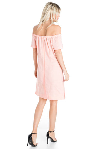 Mojito Women's Guayabera Dress Sexy Off Shoulder Linen Blend Button Down