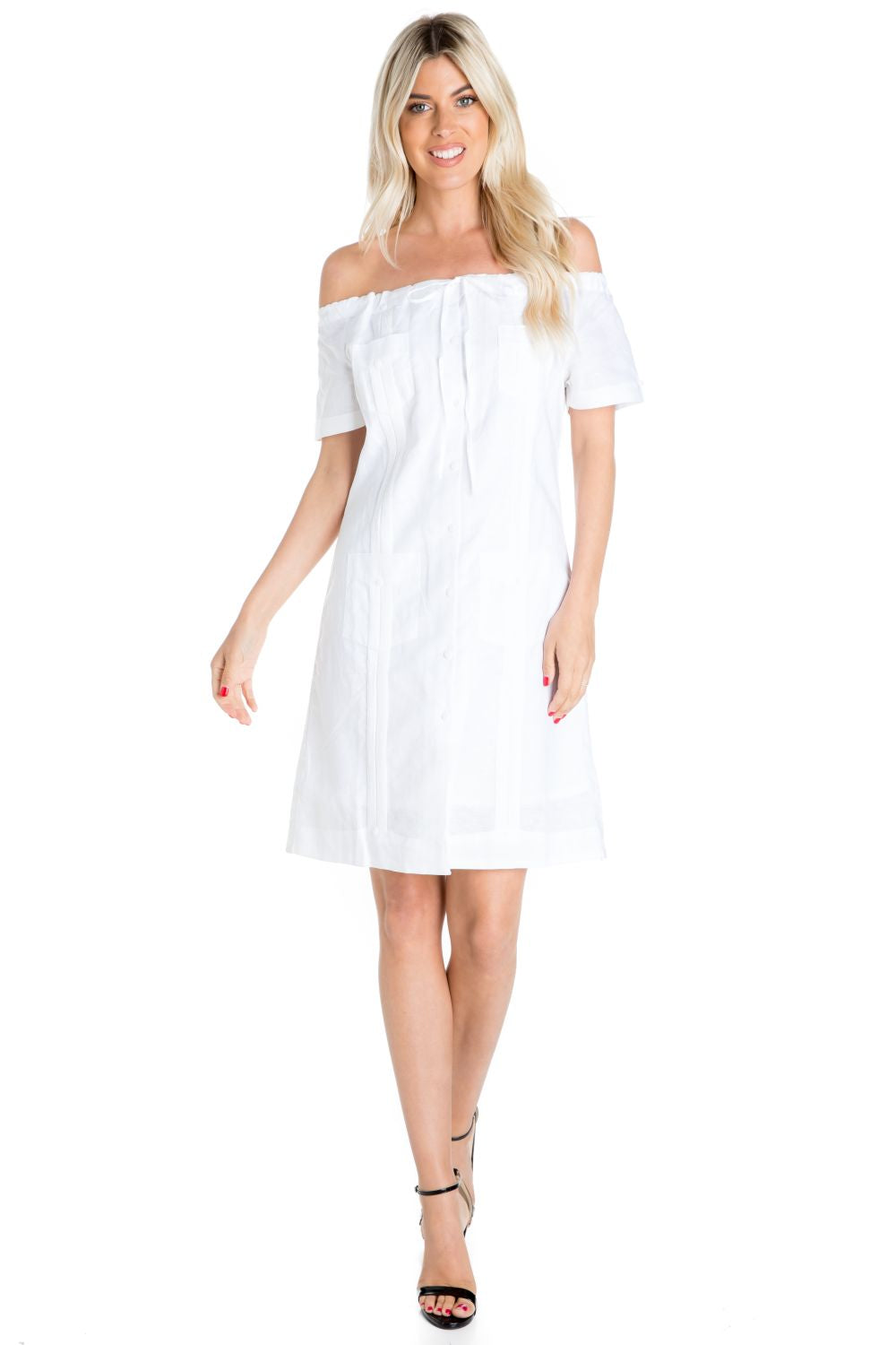 Mojito Women's Guayabera Dress Sexy Off Shoulder Linen Blend Button Down naturalcollectioncorp.com Mojito Women's Guayabera Dress Sexy Off Shoulder Linen Blend Button Down naturalcollectioncorp.com