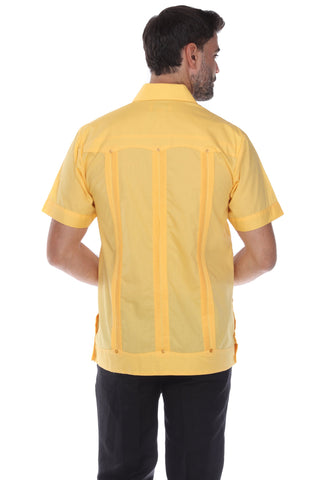 Mojito Men's Classic Four-Pocket Guayabera Shirt Poly Cotton Blend Short Sleeve