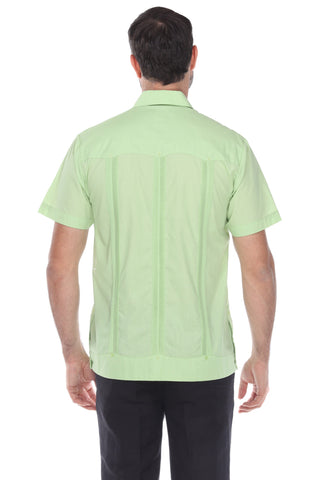 Mojito Men's Classic Four-Pocket Guayabera Shirt Poly Cotton Blend Short Sleeve