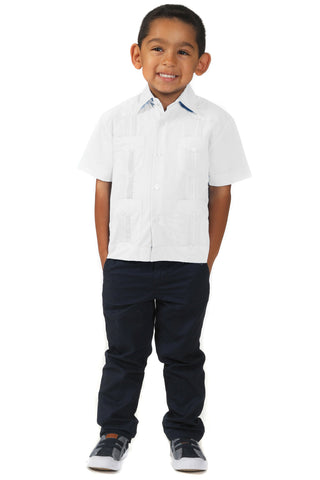 Mojito Toddler Boys Cotton Blend Guayabera Shirt Short Sleeve by Mojito Collection 0T-4T