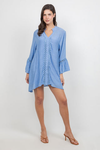 Ladies Boho Lace Trim Tunic Dress WMSC-5012 –