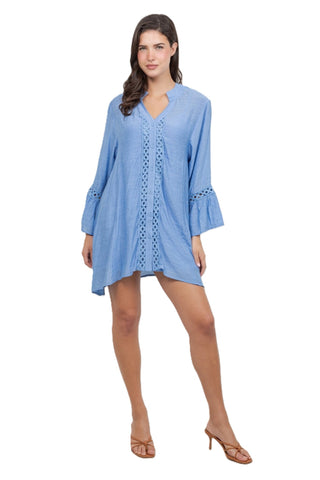 Ladies Boho Lace Trim Tunic Dress Set