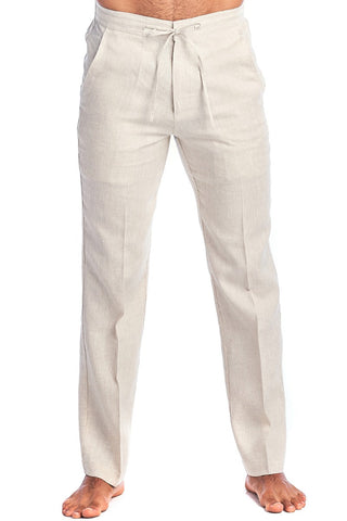 Mojito Men's Casual Resort Wear Drawstring Dress Pants 100% Linen