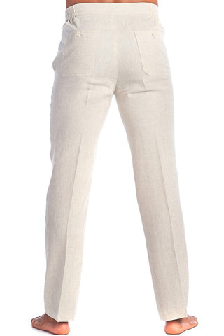Mojito Men's Casual Resort Wear Drawstring Dress Pants 100% Linen