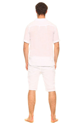 Mojito Men's Beach Traditional Lace Up Shirt Short Sleeve