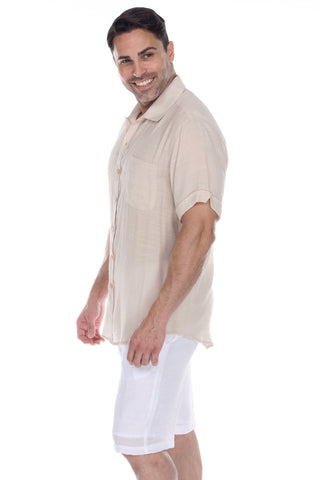 Mojito Men's Beach Casual Short Sleeve Button Down Shirt
