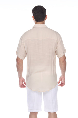 Mojito Men's Beach Casual Short Sleeve Button Down Shirt