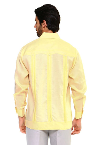 Mojito Men's Plus Size Guayabera Shirt Premium 100% Linen Long Sleeve 3X-8X