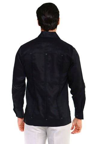Mojito Men's Plus Size Guayabera Shirt Premium 100% Linen Long Sleeve 3X-8X
