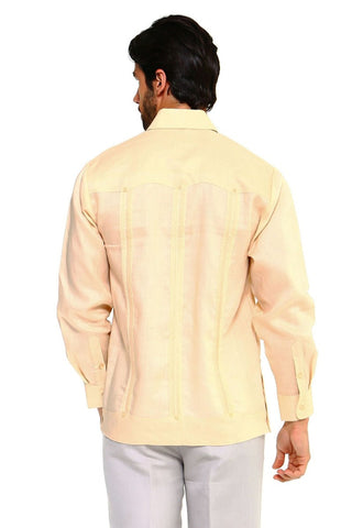 Mojito Men's Plus Size Guayabera Shirt Premium 100% Linen Long Sleeve 3X-8X