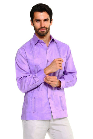 Mojito Men's Plus Size Guayabera Shirt Premium 100% Linen Long Sleeve 3X-8X