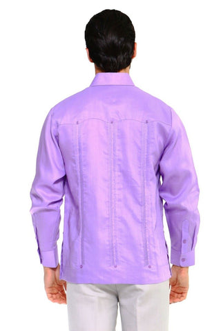 Mojito Men's Plus Size Guayabera Shirt Premium 100% Linen Long Sleeve 3X-8X