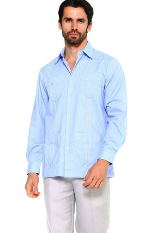 Mojito Men's Plus Size Guayabera Shirt Premium 100% Linen Long Sleeve 3X-8X