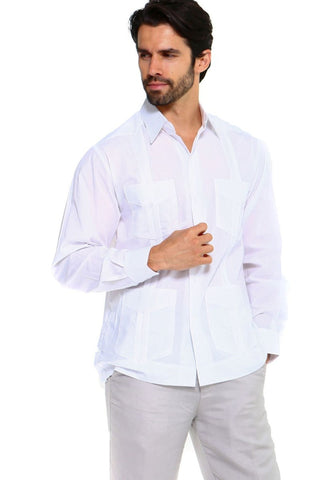 Mojito Men's Plus Size Guayabera Shirt Premium 100% Linen Long Sleeve 3X-8X