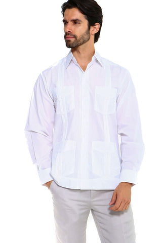 Mojito Men's Plus Size Guayabera Shirt Premium 100% Linen Long Sleeve 3X-8X