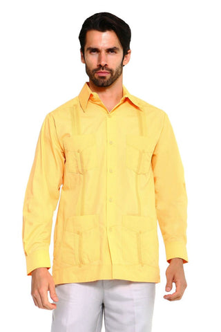 Mojito Men's Plus Size Guayabera Shirt Premium 100% Linen Long Sleeve 3X-8X