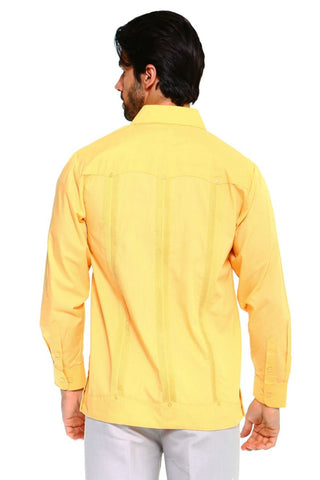 Mojito Men's Plus Size Guayabera Shirt Premium 100% Linen Long Sleeve 3X-8X