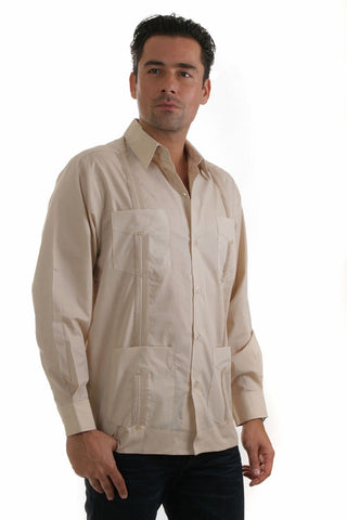 Mojito Men's Plus Size Guayabera Shirt Classic Poly Cotton Long Sleeve 3X-8X