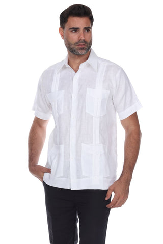 Mojito Collection Guayabera Shirt Classic Poly Cotton Blend Short Sleeve - Mojito Collection - Cuban Shirt, Guayabera, Mens Shirt, Mexican Wedding Shirt, Mojito Guayabera Shirt, White Guayabe