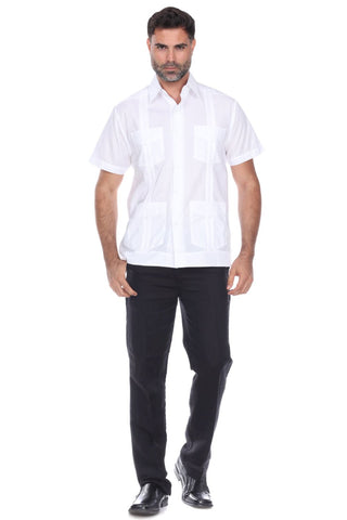 Mojito Collection Guayabera Shirt Classic Poly Cotton Blend Short Sleeve - Mojito Collection - Cuban Shirt, Guayabera, Mens Shirt, Mexican Wedding Shirt, Mojito Guayabera Shirt, White Guayabe