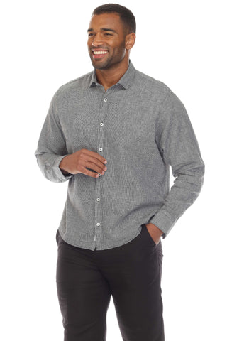 Mojito Collection Slim Fit Casual 100% Linen Shirt Long Sleeve Button Down