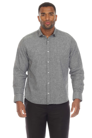 Mojito Collection Slim Fit Casual 100% Linen Shirt Long Sleeve Button Down