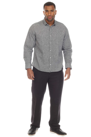 Mojito Collection Slim Fit Casual 100% Linen Shirt Long Sleeve Button Down