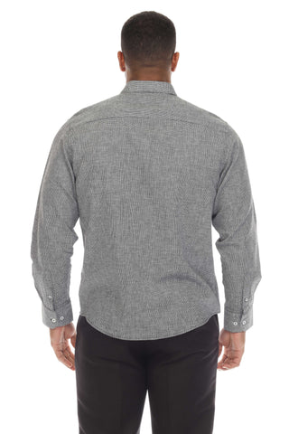 Mojito Collection Slim Fit Casual 100% Linen Shirt Long Sleeve Button Down