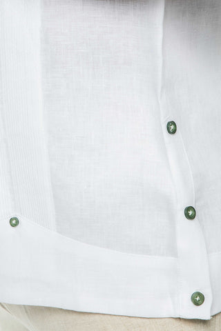 Mojito Men's Guayabera Shirt Short Sleeve 100% Linen with Stylish Print Trim Accent - Mojito Collection - Guayabera, Long Sleeve Shirt, Mens Shirt, Mojito Guayabera Shirt