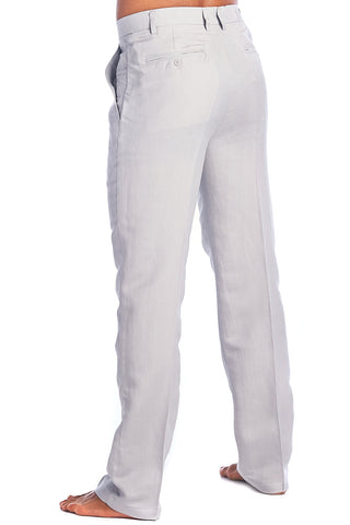 Men's Slim Fit Casual Resort Wear Linen Flat front Dress Pants - Mojito Collection - Mens Pants, Mojito  Linen Pants, Natural Linen Pants, Resortwear Pants