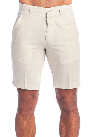 Men's Resort Casual 100% Linen Flat front Dress Shorts - Mojito Collection - Beachwear, Mens Dress Shorts, Mojito  Linen Shorts, Natural LinenShorts, Resortwear Shorts