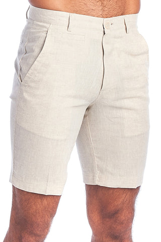 Men's Resort Casual 100% Linen Flat front Dress Shorts - Mojito Collection - Beachwear, Mens Dress Shorts, Mojito  Linen Shorts, Natural LinenShorts, Resortwear Shorts